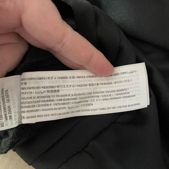 Abercrombie & Fitch Women S Black Satin Ultra High Rise Button Cuff Joggers Pant - Picture 9 of 10